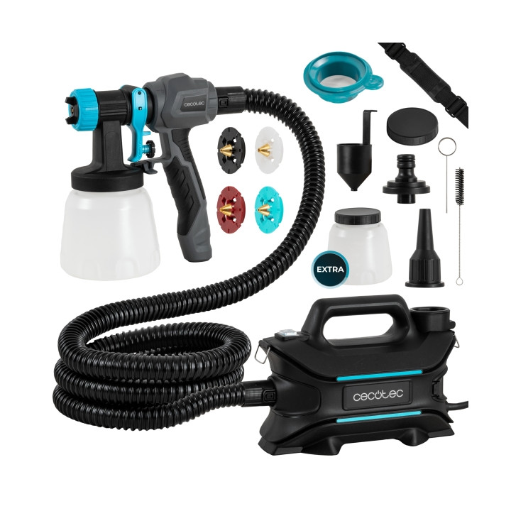 Cecotec PerfectPaint 800 EasyGo Equipo de Pulverizacion de Pintura - 800W - 18kPa - Control Caudal hasta 1000Ml/min - Deposito 8