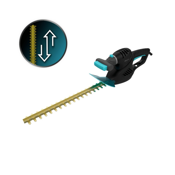 Cecotec TitaniumSword 450 Cortasetos - Espada de 45cm - Mando Rotatorio - Encendido Seguro - Cubierta Protectora - Cuchillas de