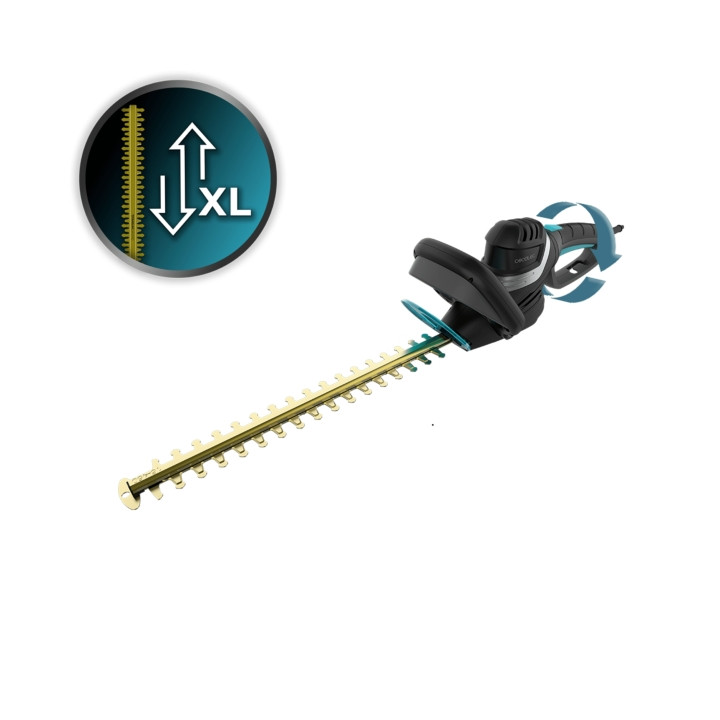 Cecotec TitaniumSword 610 XL Cortasetos - Espada XL de 61cm - Mando Rotatorio - Encendido Seguro - Cubierta Protectora - Cuchill