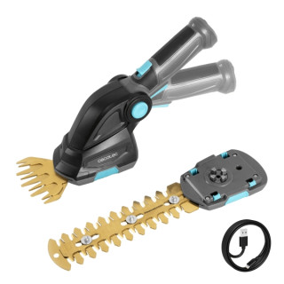 Cecotec TitaniumSword 2000 Hand Cortasetos Inalambrico 2 en 1 - Espada de 17cm - Mando Rotatorio - Bateria Integrada 7.2V - Cuch