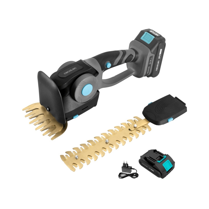 Cecotec TitaniumSword 2120 Hand XL Cortasetos Inalambrico 2 en 1 - Espada de 22cm - Mando Rotatorio - Bateria 21V 2.000mAh - Mot