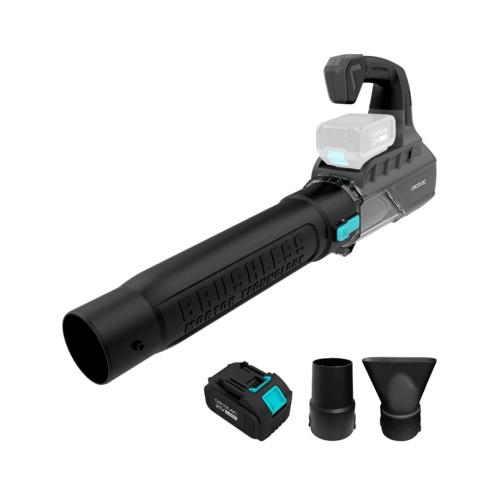 Cecotec AirForce 4000 Bazooka Turbo Soplador de Hojas Inalambrico - Bateria 21V 4Ah - Modo Turbo - Motor sin Escobillas - Veloci