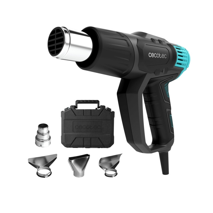 Cecotec Hell Gun 7500 Full Equip Pistola de Calor - 2000W - Temperatura Regulable de 50ºC a 550ºC - Cabezales Incluidos - Color