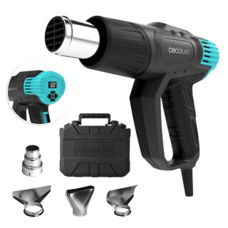 Cecotec Hell Gun 9500 Vision Pistola de Calor - 2000W - Pantalla Digital - Temperatura Regulable de 50ºC a 600ºC - Cabezales Inc