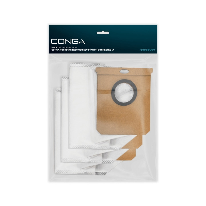 Cecotec Pack de 3 Bolsas para Conga Rockstar 11500 Odyssey Station Connected Ia - Color Blanco