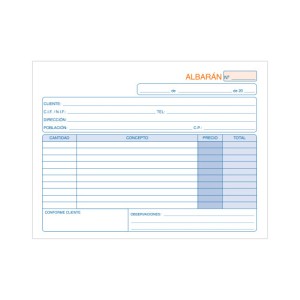 Talonario 50 juegos albaranes triplicado (original+ 2 copias autocopiativas) 4º apaisado dohe 50060d