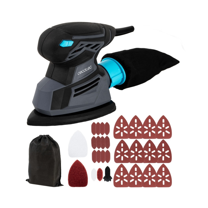 Cecotec PerfectSurface 125 Delta EasyGo Lijadora Electrica - 130W - Velocidad 13.500rpm - Cable 2m - Incluye Accesorios - Color