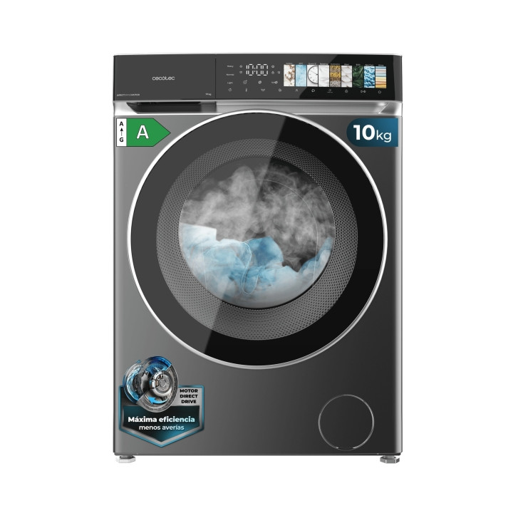 Cecotec Bolero DressCode 10970 Direct Drive Steel Lavadora de Carga Frontal - Capacidad 10kg - Velocidad 1400rpm - Puerta XXL -