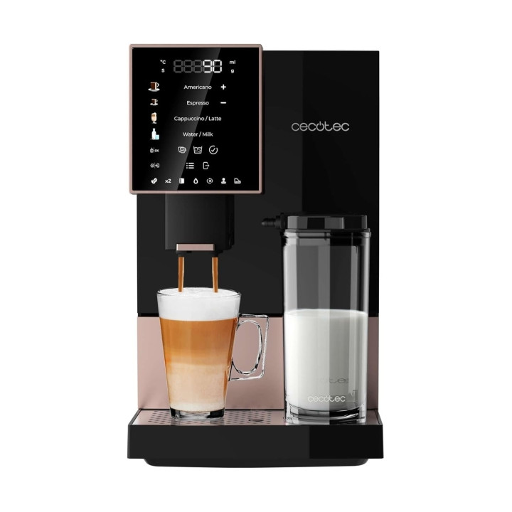 Cecotec Cremmaet Compactccino Black Rose Cafetera Expresso - Presion 19Bar - Deposito de 1.1L - Control Pid - Molinillo Integrad