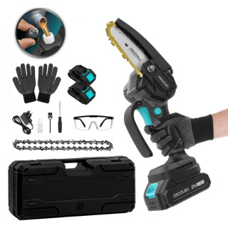 Cecotec MontanaForce 4000 Hand Sierra de Podar Inalambrica - 400W - 2 Baterias 21V 2Ah - Incluye Accesorios - Engrasador de Cade