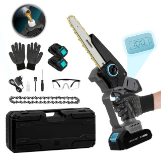 Cecotec MontanaForce 8000 Hand Sierra de Podar Inalambrica - 1100W - 2 Baterias 21V 2Ah - Pantalla 8" - Incluye Accesorios - Eng