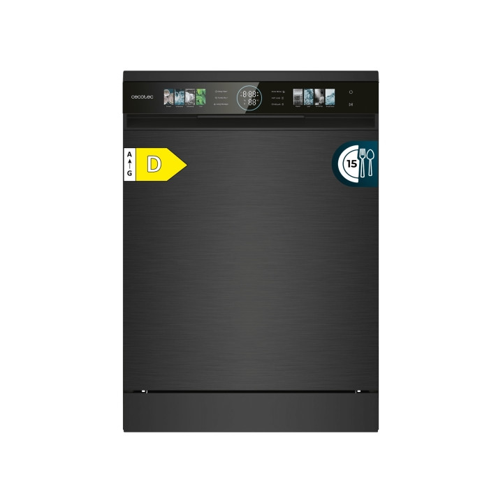Cecotec Bolero Aguazero 6320 Dark Lavavajillas de 60cm - 15 Servicios - Modo Turbo - Pantalla XXL - 8 Programas - Inicio Program
