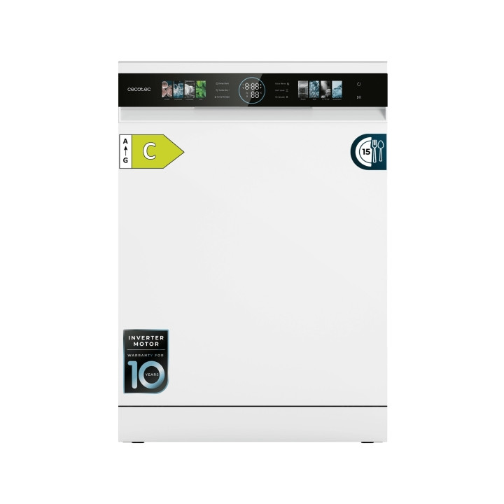 Cecotec Bolero Aguazero 6620 Lavavajillas de 60cm - 15 Servicios - Incluye Accesorios - Modo Turbo - Pantalla XXL - 8 Programas