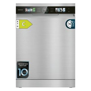 Cecotec Bolero Aguazero 6620 Inox Lavavajillas de 60cm - 15 Servicios - Modo Turbo - Pantalla XXL - 8 Programas - Motor Inverter