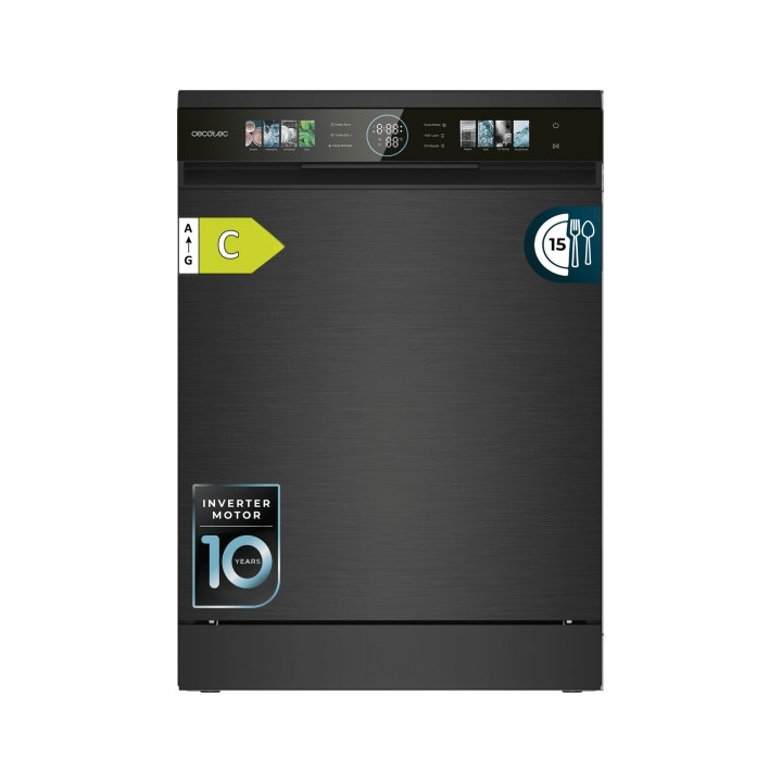 Cecotec Bolero Aguazero 6620 Dark Lavavajillas de 60cm - 15 Servicios - Modo Turbo - Pantalla XXL - 8 Programas - Motor Inverter