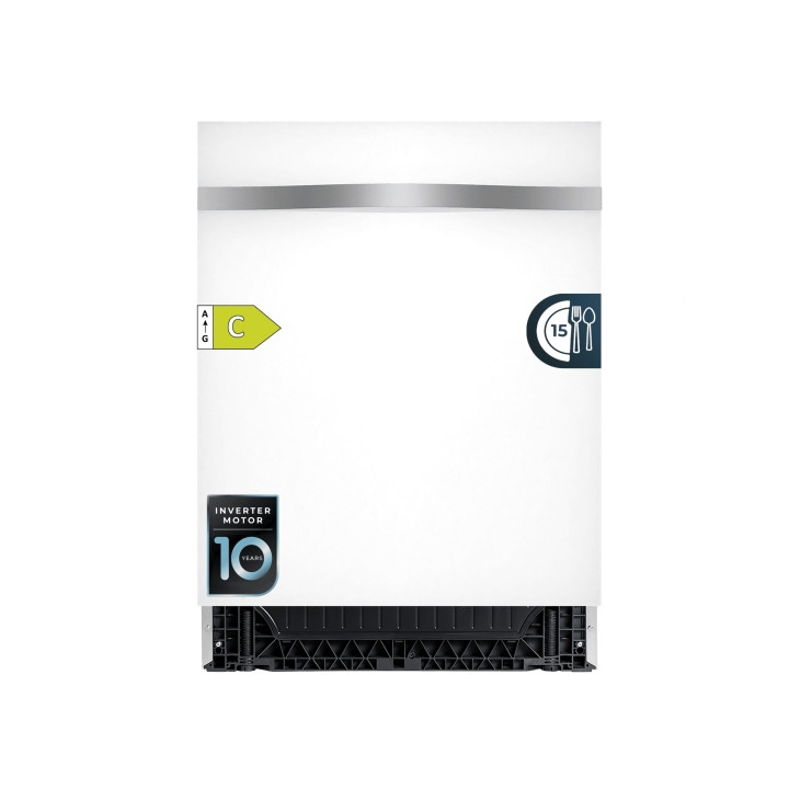 Cecotec Bolero Aguazero 6620 Full-BI Matt White Glass Lavavajillas Integrable de 60cm - 15 Servicios - Cable 60cm - Modo Turbo -