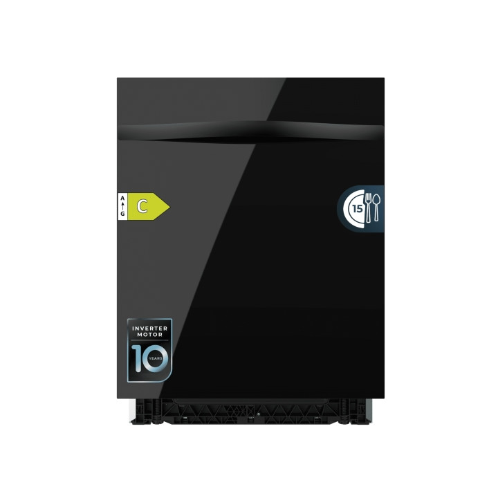 Cecotec Bolero Aguazero 6620 Full-BI Matt Black Glass Lavavajillas Integrable de 60cm - 15 Servicios - Modo Turbo - 8 Programas
