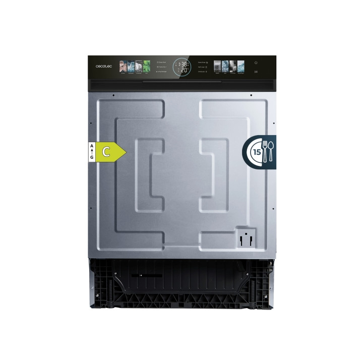 Cecotec Bolero Aguazero 6620 S-BI Lavavajillas Integrable de 60cm - 15 Servicios - Modo Turbo - Pantalla XXL - 8 Programas - Mot