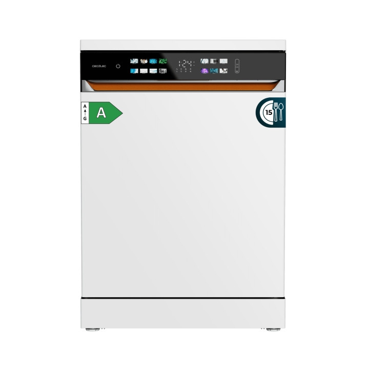 Cecotec Bolero Aguazero 6900 Lavavajillas - 15 Cubiertos - Temperatura Regulable - Pantalla XXL - 8 Programas - Motor Inverter -