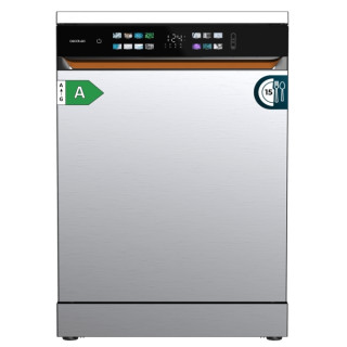 Cecotec Bolero Aguazero 6900 Inox Lavavajillas - 15 Cubiertos - Temperatura Regulable - Pantalla XXL - 8 Programas - Motor Inver