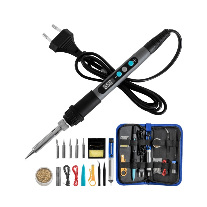 Cecotec PrecissionSoldier 650 Vision Full Soldador de Precision - 100W - Estuche de Tela - Pantalla Digital - Incluye Accesorios