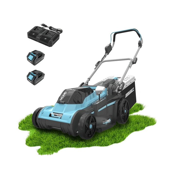 Cecotec Terrenator E3 Liberty Z Plus Cortacesped Inalambrico - 2 Baterias 21V 4Ah - Cargador Rapido Doble - Deposito de 40L - An