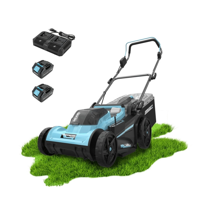 Cecotec Terrenator E7 Liberty Z Plus Cortacesped Inalambrico - 2 Baterias 21V 4Ah - Cargador Rapido Doble - Deposito de 45L - An