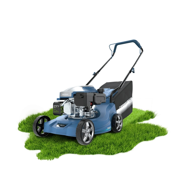 Cecotec Terrenator 2700.39 Power Cortacesped de Gasolina - Deposito 0.8L - Ancho de Corte 39+cm - Motor de 127cc - Tanque de Ace
