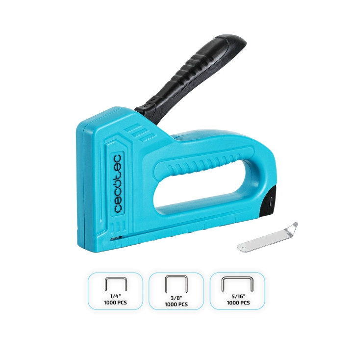 Cecotec FastTacker Clavadora/Grapadora - 3000 Grapas Incluidas - Color Negro y Azul