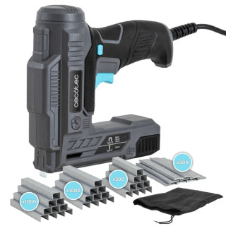 Cecotec FastTacker 400 Power Grapadora Electrica - 70W - Cable 3m - Compatible con Grapas y Clavos - Bolsa Incluida - Color Negr