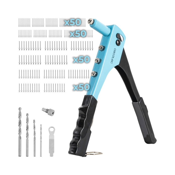 Cecotec FixerForce Remachadora Manual - Incluye Accesorios - Color Negro y Azul