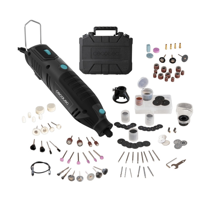 Cecotec Multihand 200 Power Multiherramienta Rotativa - 200W - 256 Accesorios - Maletin - Velocidad Ajustable - Pantalla - Color
