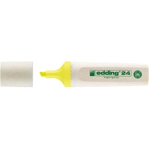 Edding 24 EcoLine Marcador Fluorescente - Punta Biselada - Trazo entre 2-5mm - 90% de Plastico Reciclado - Etiqueta Ecologica B
