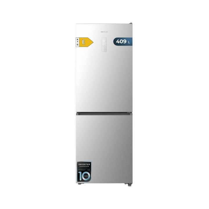 Cecotec Bolero CoolMarket Combi 409 Inox E Frigorifico Combi - Capacidad 409L - Compresor Inverter - Congelacion Ultrarapida - S