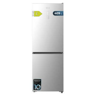 Cecotec Bolero CoolMarket Combi 409 Inox C Frigorifico Combi - Capacidad 409L - Compresor Inverter - Congelacion Ultrarapida - S