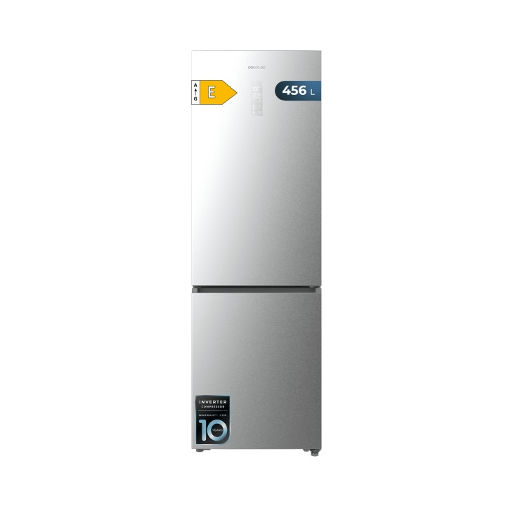 Cecotec Bolero CoolMarket Combi 456 Inox E Frigorifico Combi - Capacidad 456L - Compresor Inverter - Congelacion Ultrarapida - S