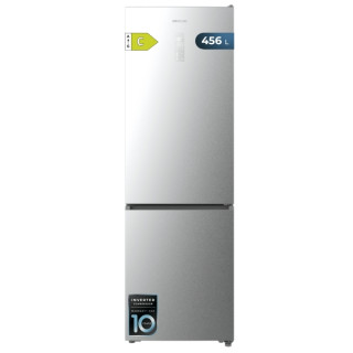 Cecotec Bolero CoolMarket Combi 456 Inox C Frigorifico Combi - Capacidad 456L - Compresor Inverter - Congelacion Ultrarapida - S