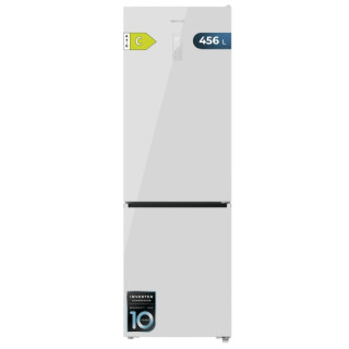 Cecotec Bolero CoolMarket Combi 456 White Glass C Frigorifico Combi - Capacidad 456L - Compresor Inverter - Total Nofrost - Pant
