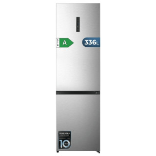 Cecotec Bolero CoolMarket Combi 336 Inox A Frigorifico Combi - Capacidad 336L - Silencioso 35dB - Compresor Inverter - Silencios