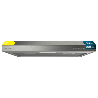 Cecotec Bolero Flux CM 602100 Inox A Campana Extractora de 60cm - Succion 228 m3/h - Luz LED - Incluye Accesorios - Acero Inoxid