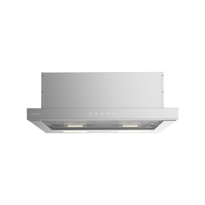 Cecotec Bolero Flux TLT 604000 Inox A+++ Campana Extractora Telescopica de 60cm - Succion 415m3/h - Luz LED - Filtros Aptos para
