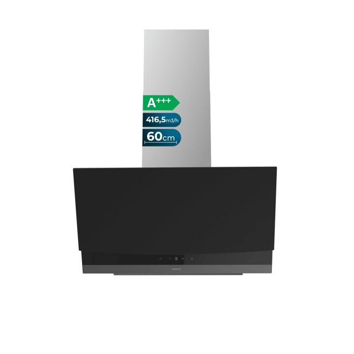 Cecotec Bolero Flux DT 604400 Matt Black A+++ Campana Extractora de 60cm - Succion 416.5m3/h - Varias Velocidades - Luz LED - Pa
