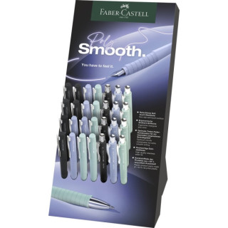 Faber-Castell Poly Expositor con 12 Boligrafos Poly Ball y 16 Plumas Estilograficas Poly Pen - Clip de Metal - Colores Surtidos