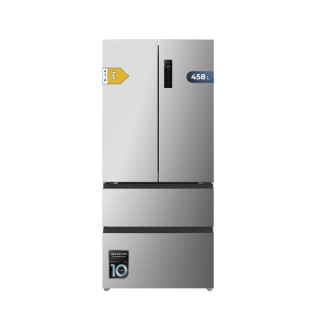 Cecotec Bolero CoolMarket F2D 458 SBI Inox E Frigorifico Puerta Francesa de 4 Puertas - Capacidad 458L - Silencioso 37dB - Luz L