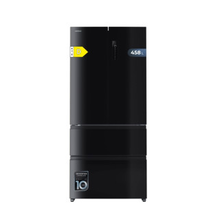 Cecotec Bolero CoolMarket F2D 458 SBI Black Glass D Frigorifico Puerta Francesa de 4 Puertas - Capacidad 458L - Silencioso 37dB