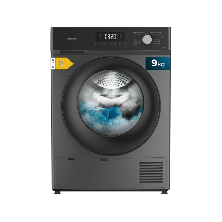 Cecotec Bolero Dresscode Dry 9330 Steel Secadora con Bomba de Calor de 9kg - 15 Programas - Inicio Programable - Bloqueo de Segu