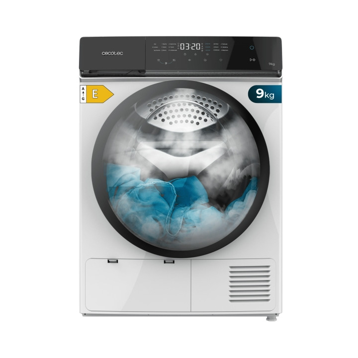 Cecotec Bolero DressCode Dry 9400 Secadora con Bomba de Calor de 9kg - 15 Programas - Tambor de Acero Inoxidable - Inicio Progra