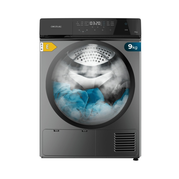 Cecotec Bolero DressCode Dry 9400 Steel Secadora con Bomba de Calor de 9kg - 15 Programas - Tambor Bidireccional de Acero Inoxid