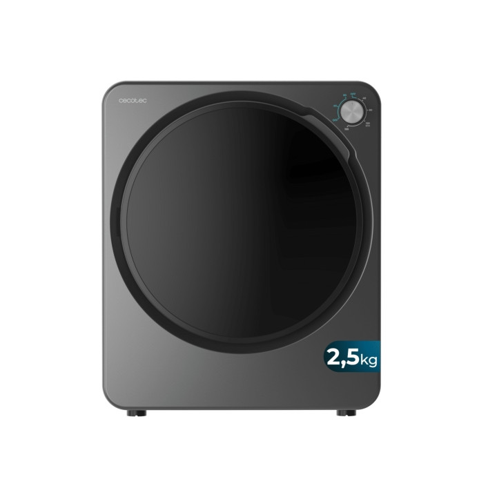 Cecotec Bolero DressCode Dry 3150V Dark Mini Secadora de Evacuacion 2.5kg - 950W - 6 Programas - Color Gris