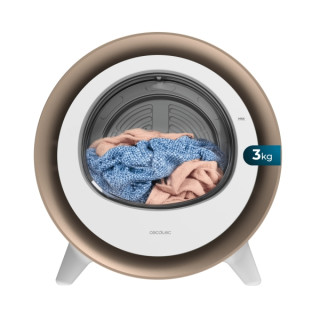 Cecotec Bolero DressCode Dry 3500V Gold Mini Secadora de Evacuacion 3kg - Temperatura Regulable - 8 Programas - Luz Ultravioleta